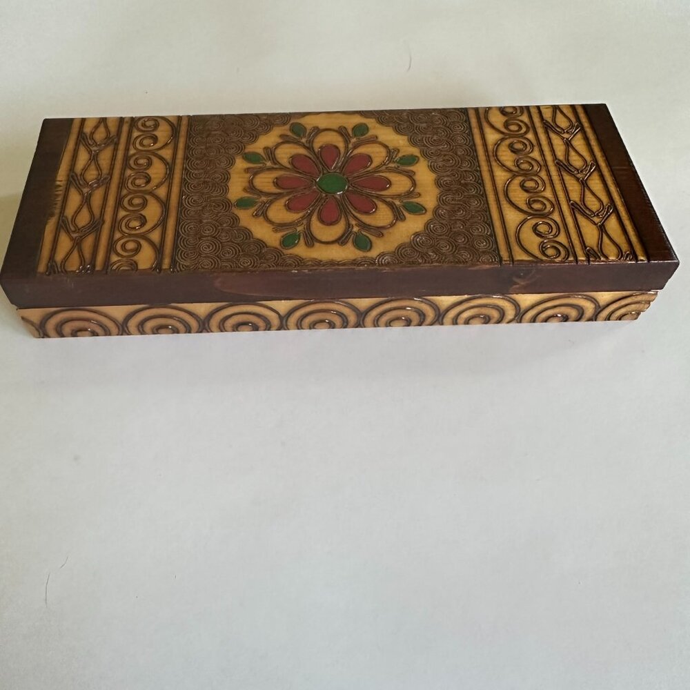 Wooden Handmade Painted & Engraved Jewelry storage